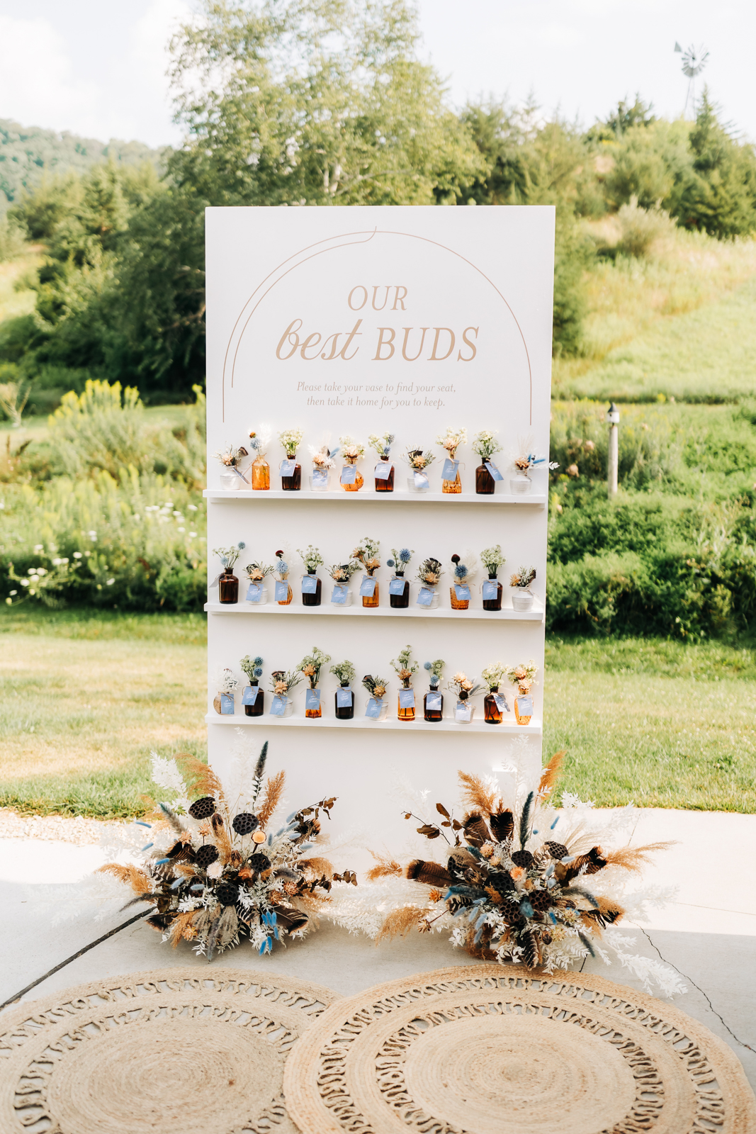 Seating Chart Flower Favor Wall