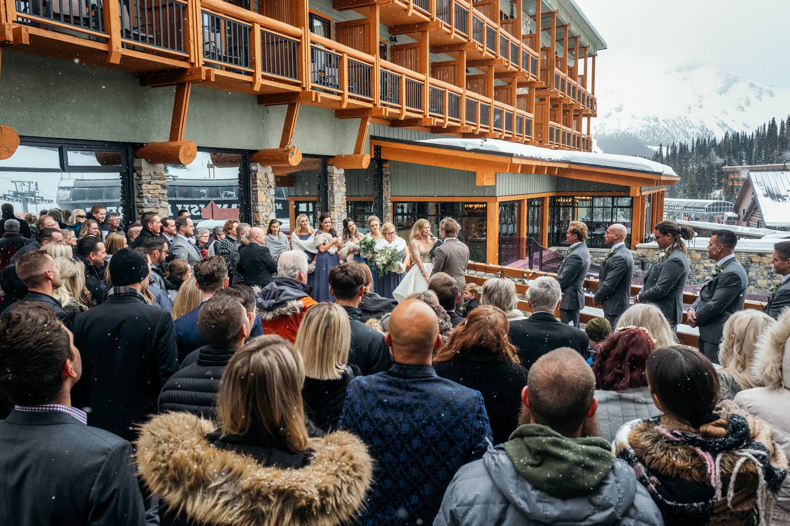 sunshine village ski resort winter wedding