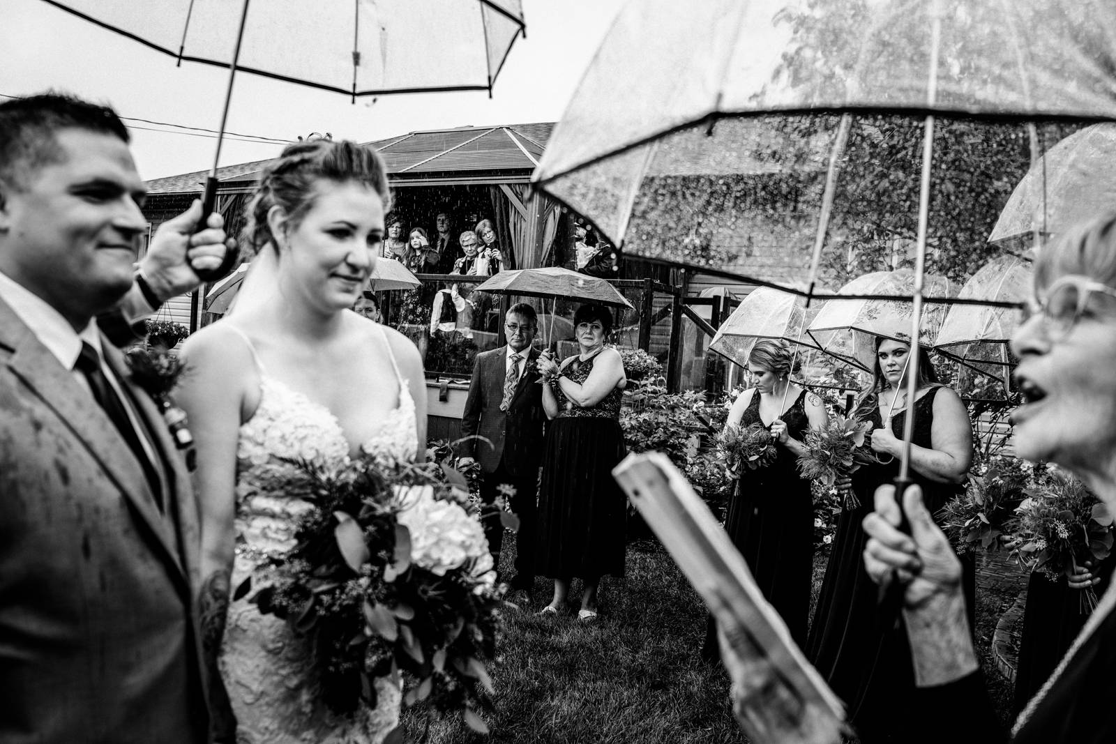 rainy wedding ceremony