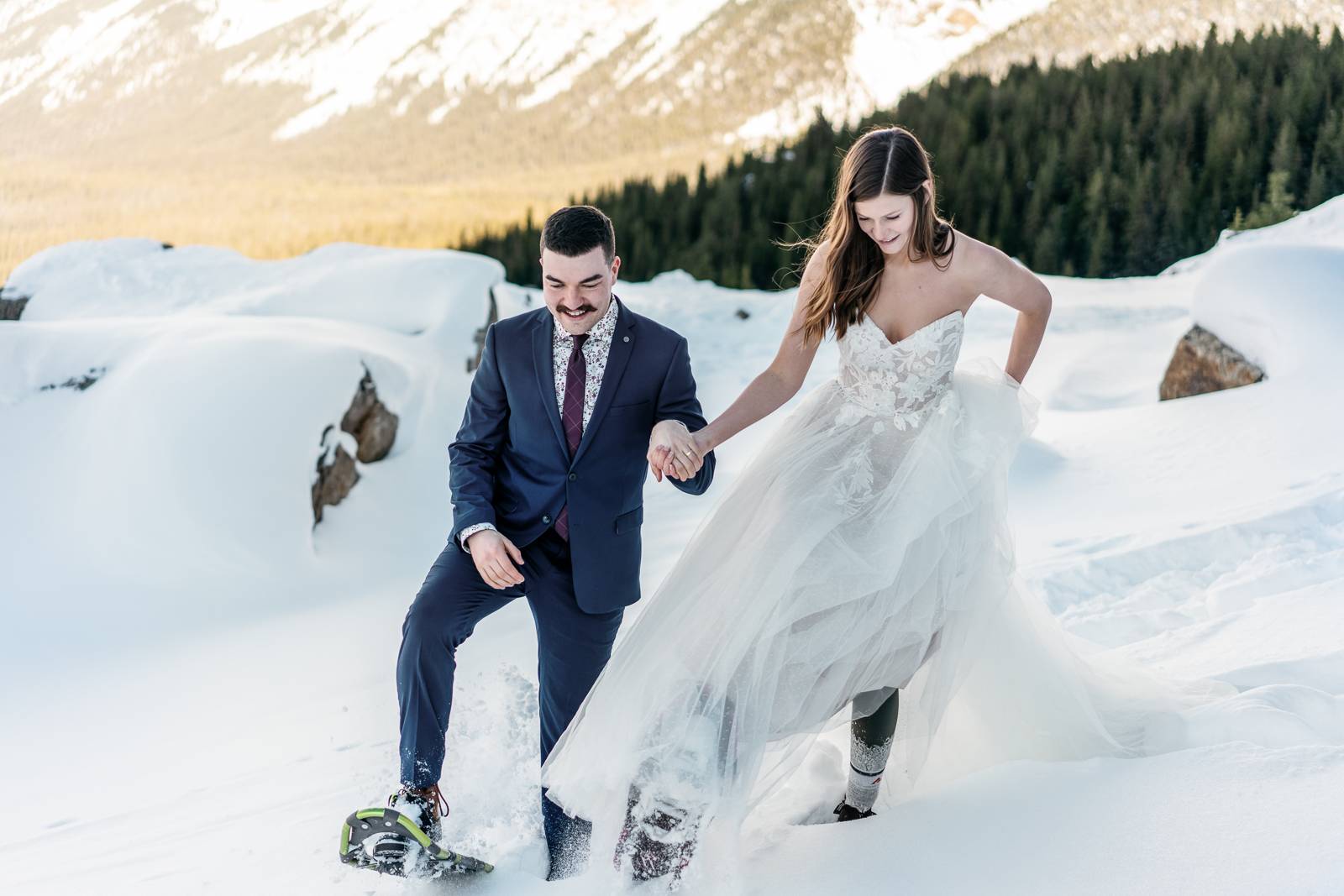Snowshoeing elopement