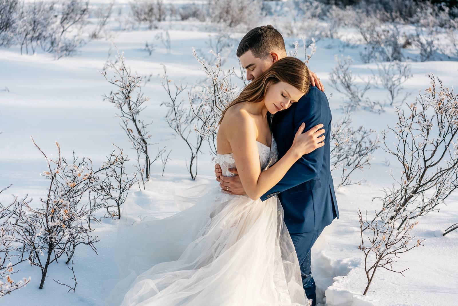 Winter wonderland elopement