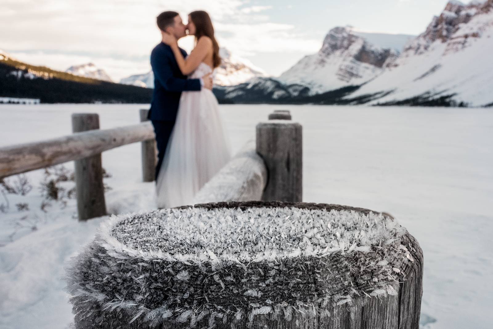 Winter elopement photography