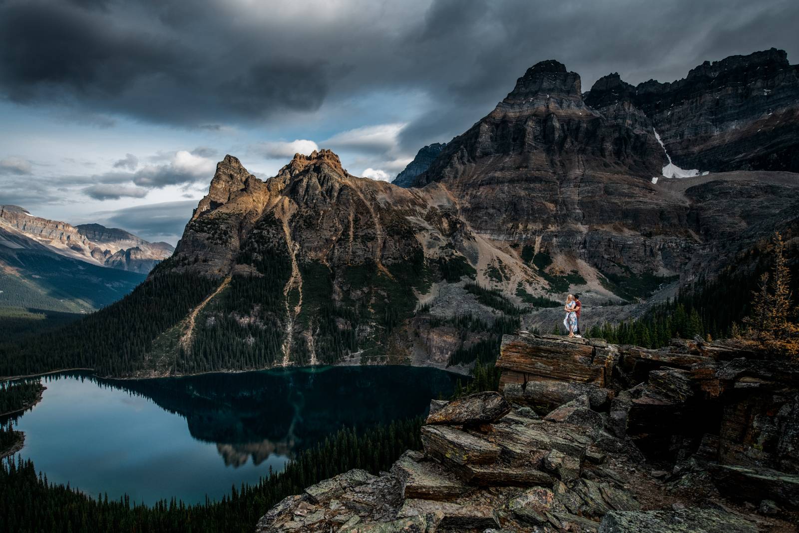 couple at the blue lake