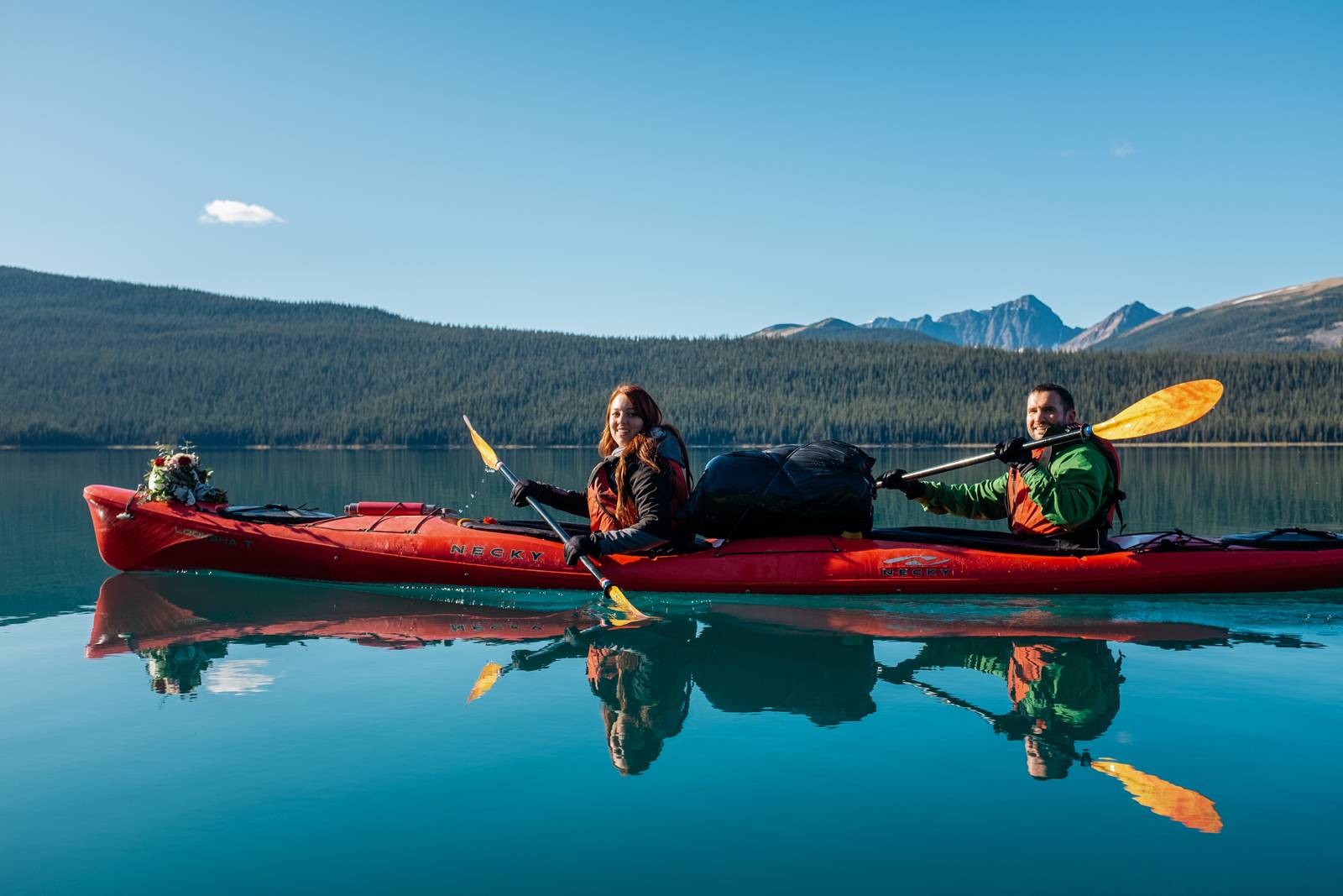 adventurous kayaking elopement