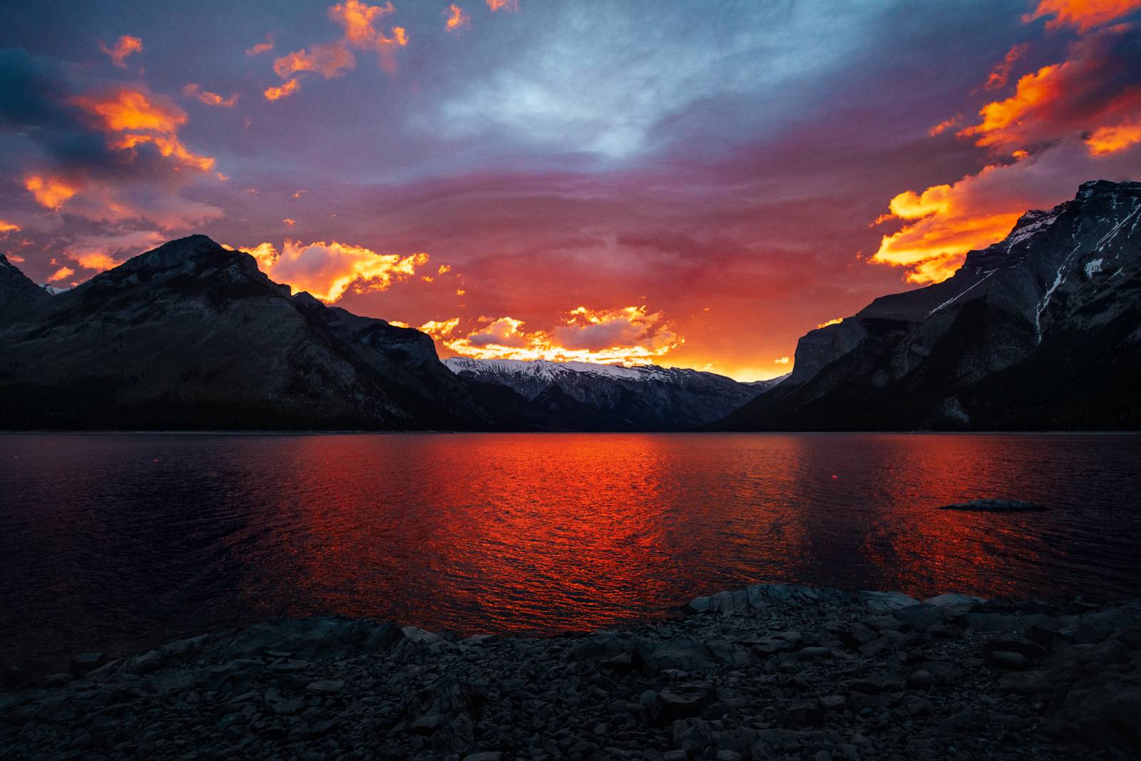 Lake Minnewanka sunrise