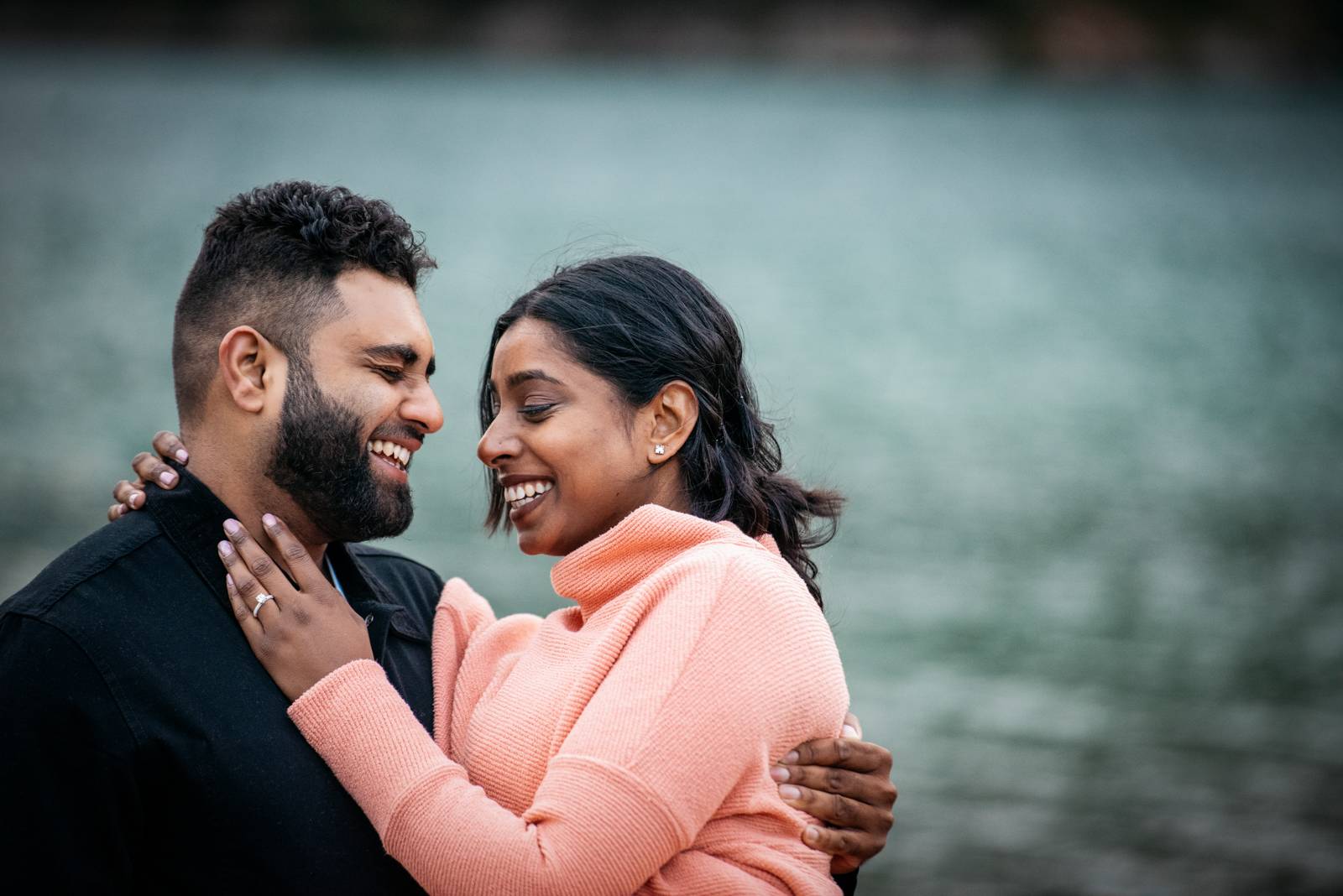 engaged couple in love