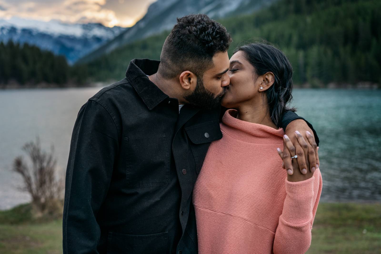 sunrise banff engagement photography