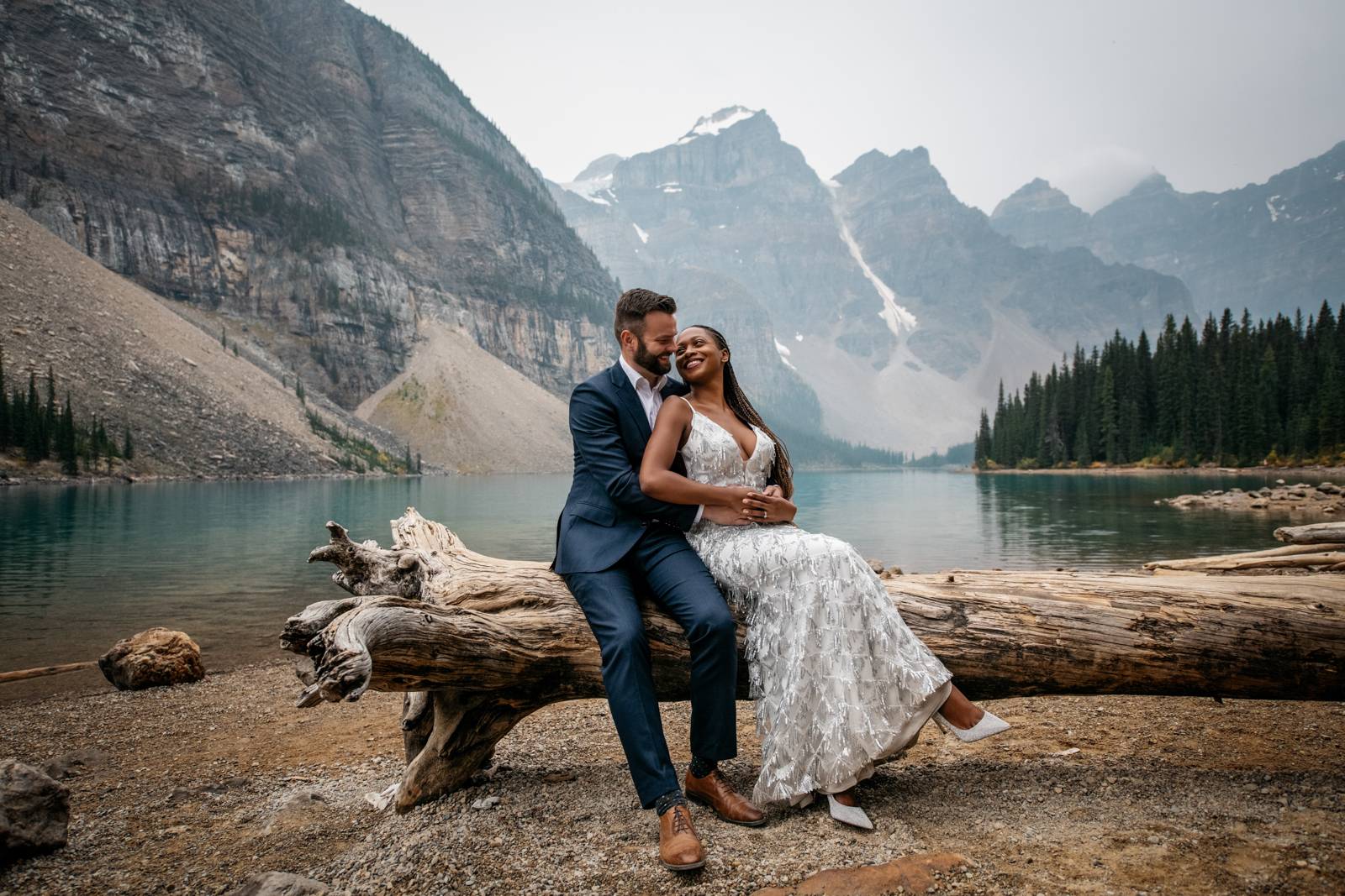 special moment between bride and groom