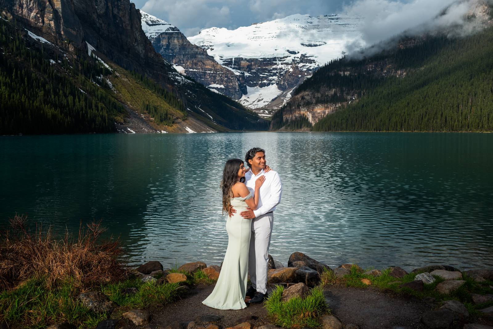 engaged at Lake Louise