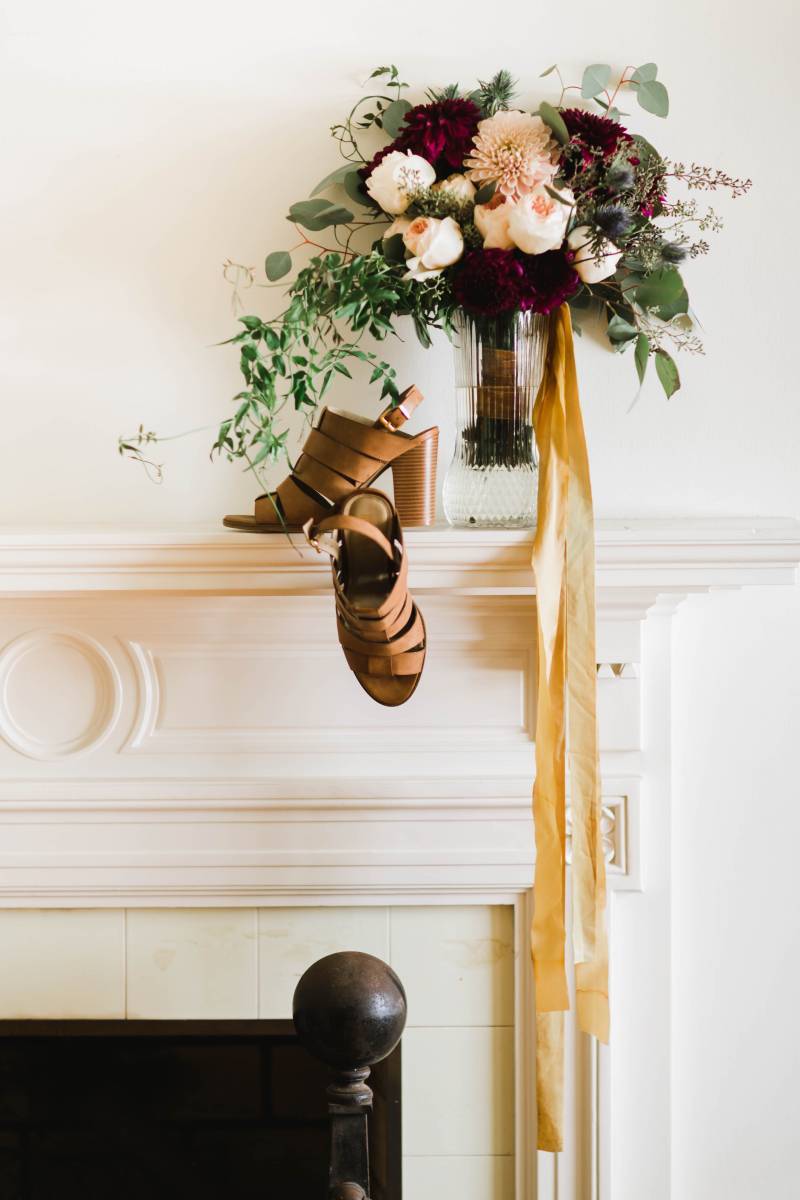 Burgundy and Mustard Color Palette bouquet