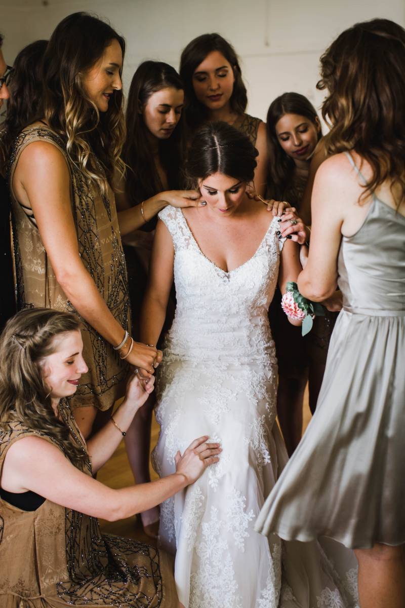 Scoop Neck Lace Wedding Gown