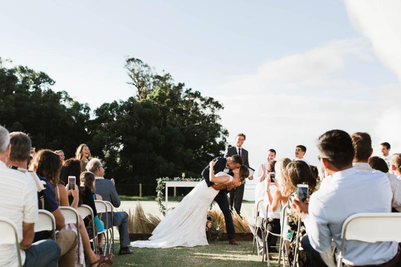 Rustic Maui Country Wedding  First Kiss