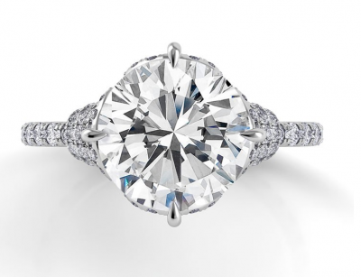 Jenny Packham Cushion Cut 0.70 Carat Total Weight Double Halo Diamond Ring  In 18 Carat White Gold - Ring Size K RB17569EG | Goldsmiths