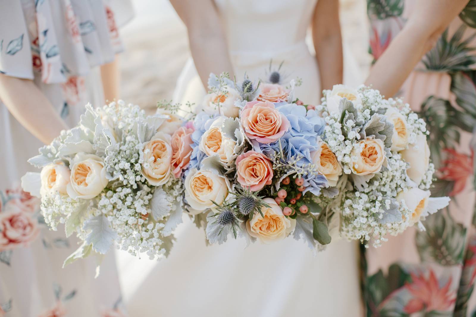 periwinkle and peach wedding palette