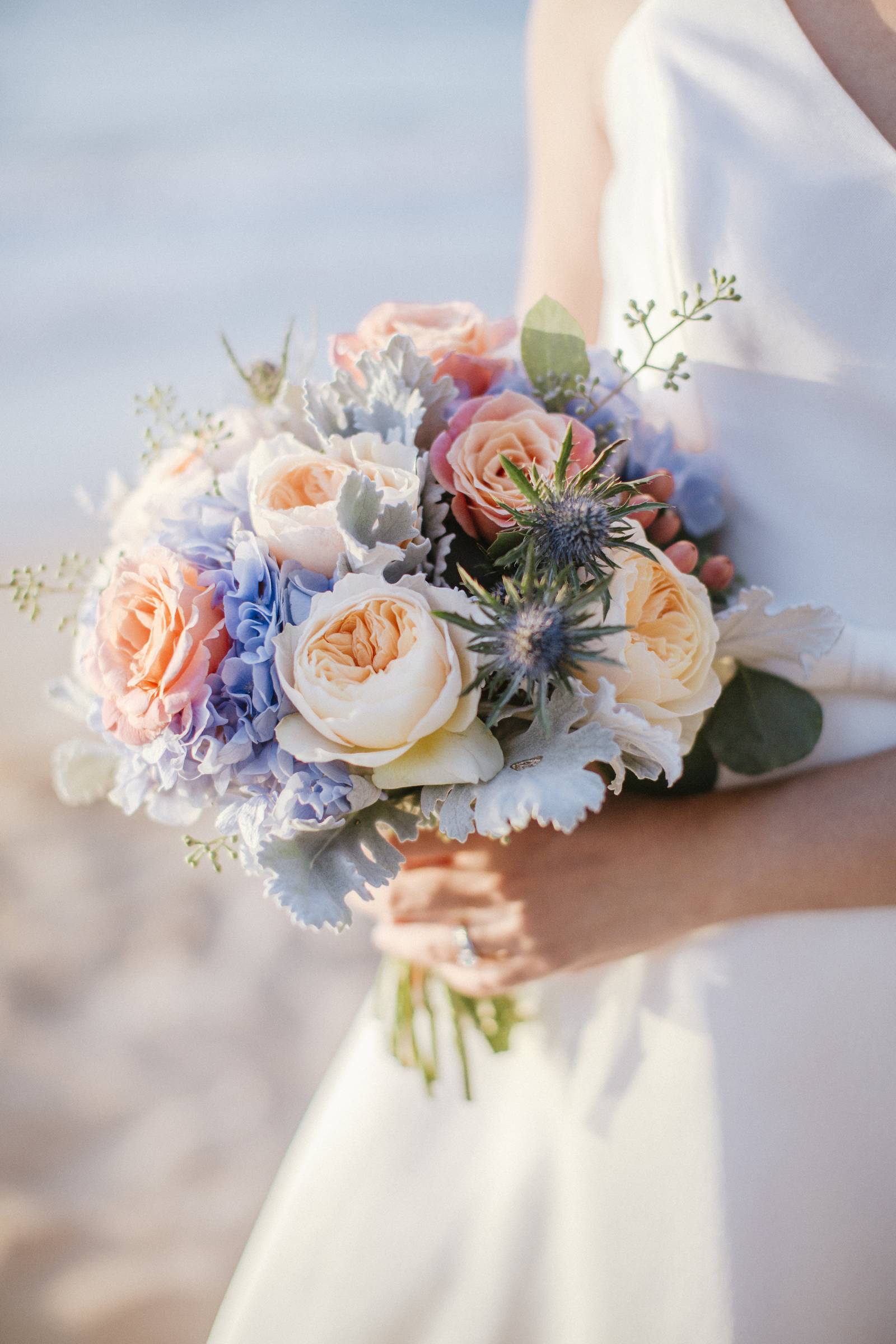 periwinkle and peach wedding palette