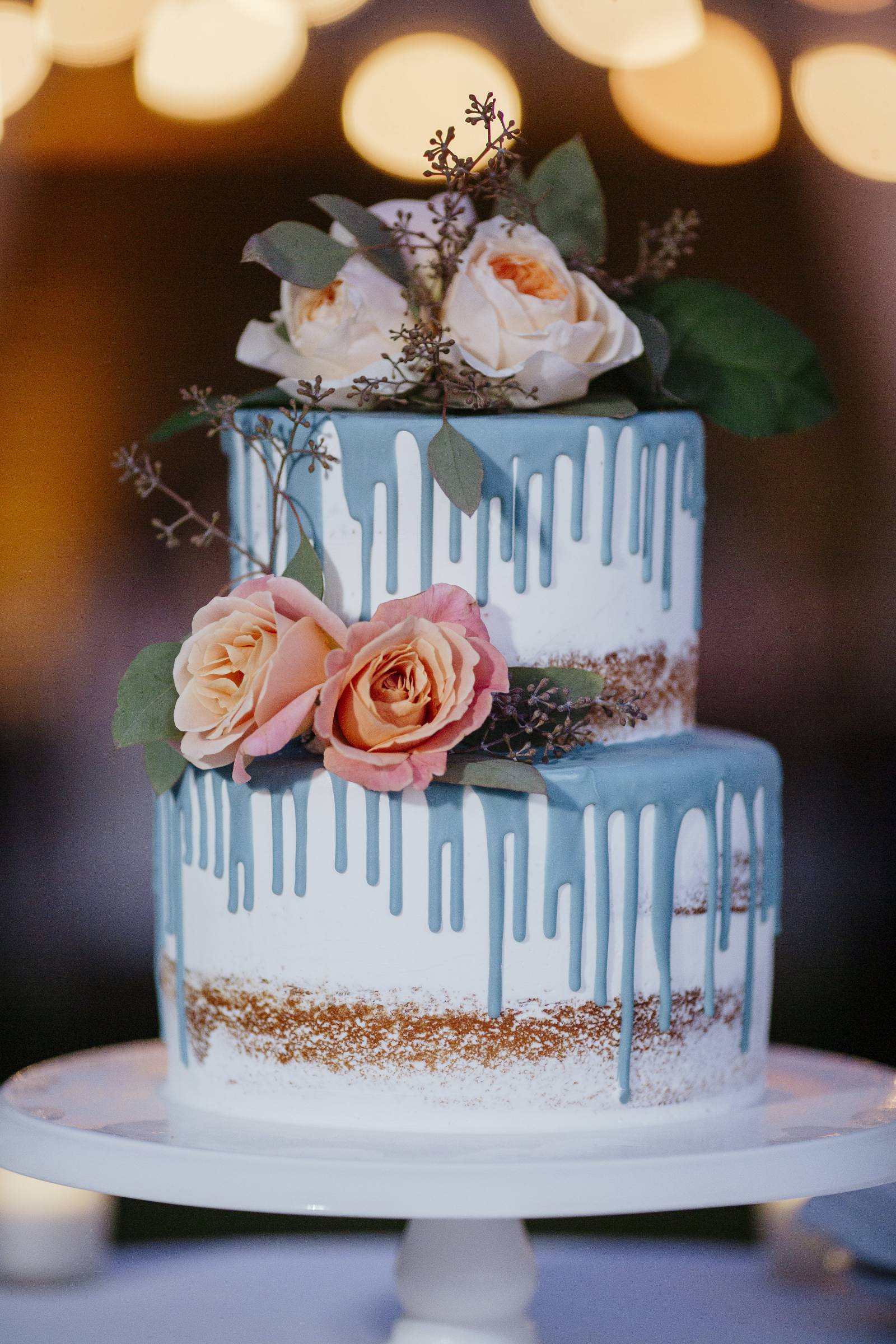 blue wedding cake