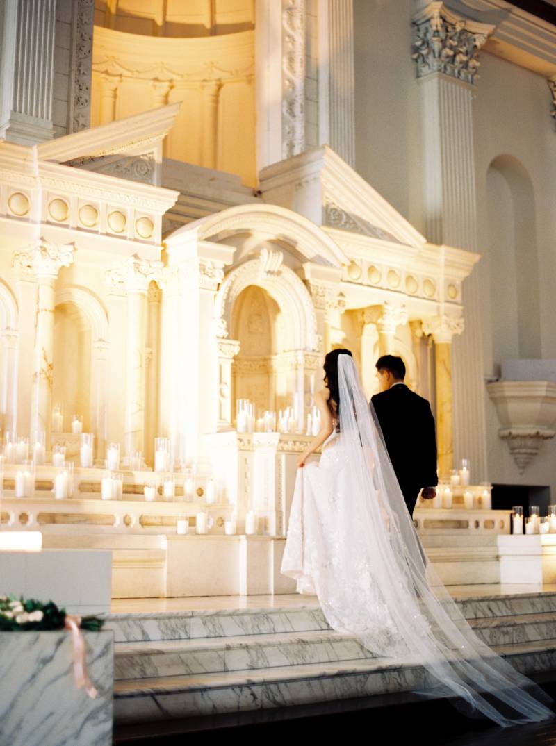 Elegant Candlelit Cathedral Wedding