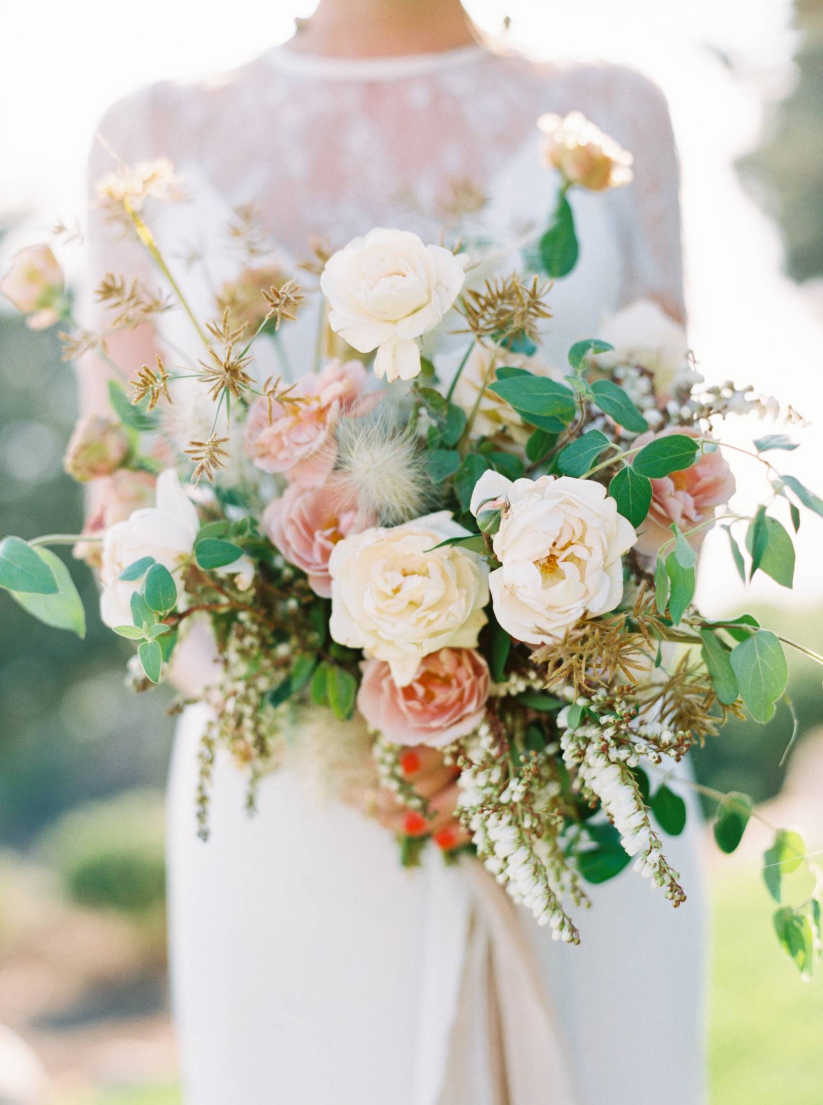 cream and blush bridal bouquet