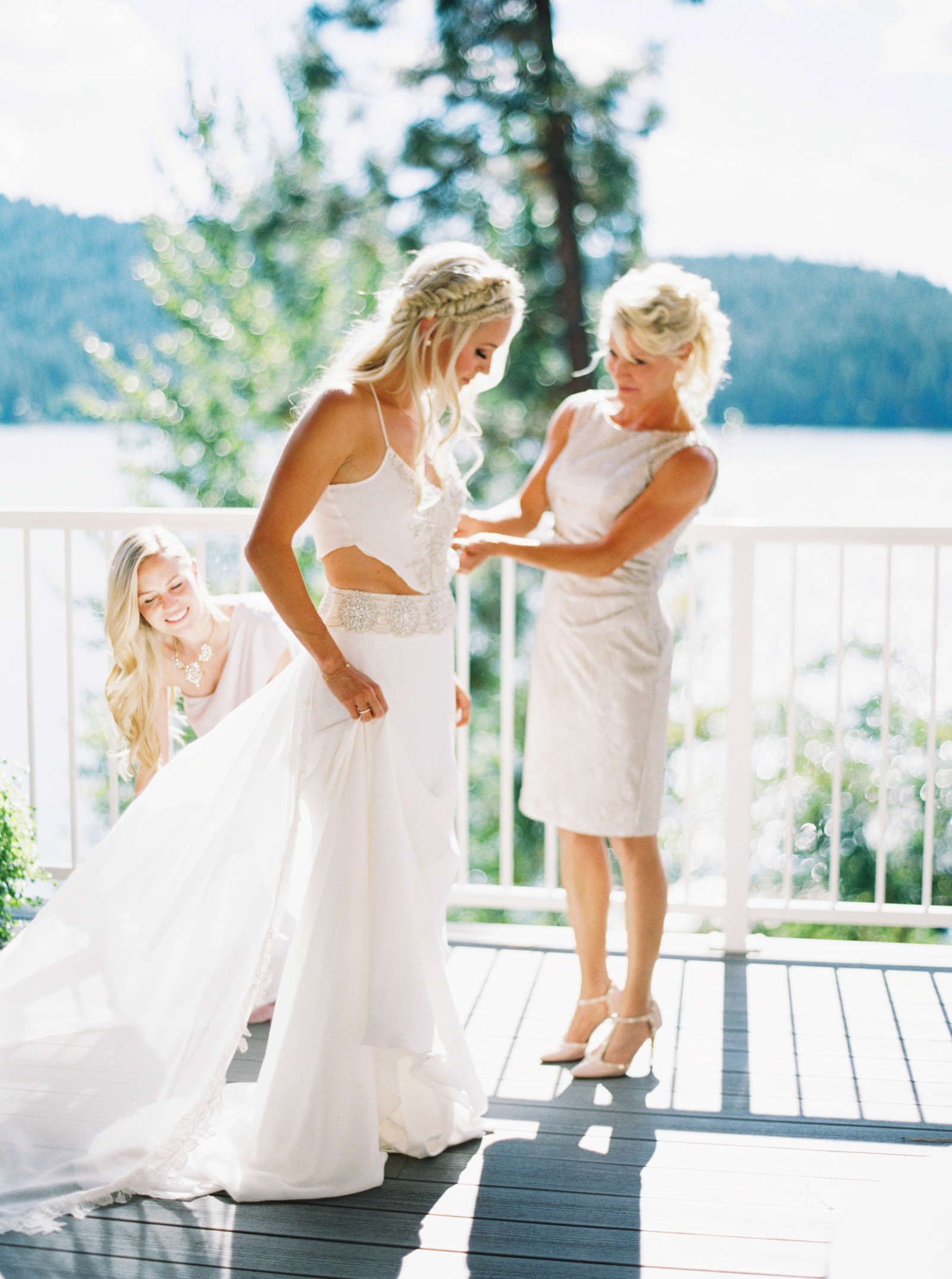 Modern forest bohemian outdoor wedding