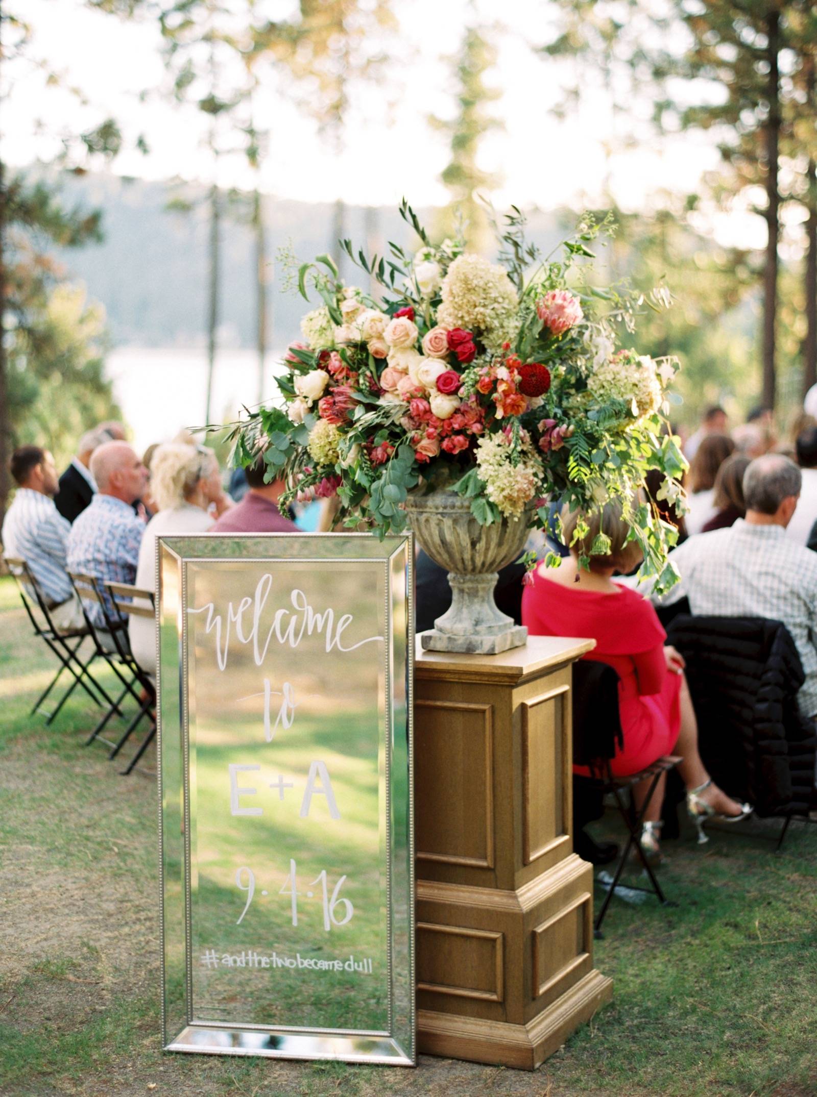Modern forest bohemian outdoor wedding