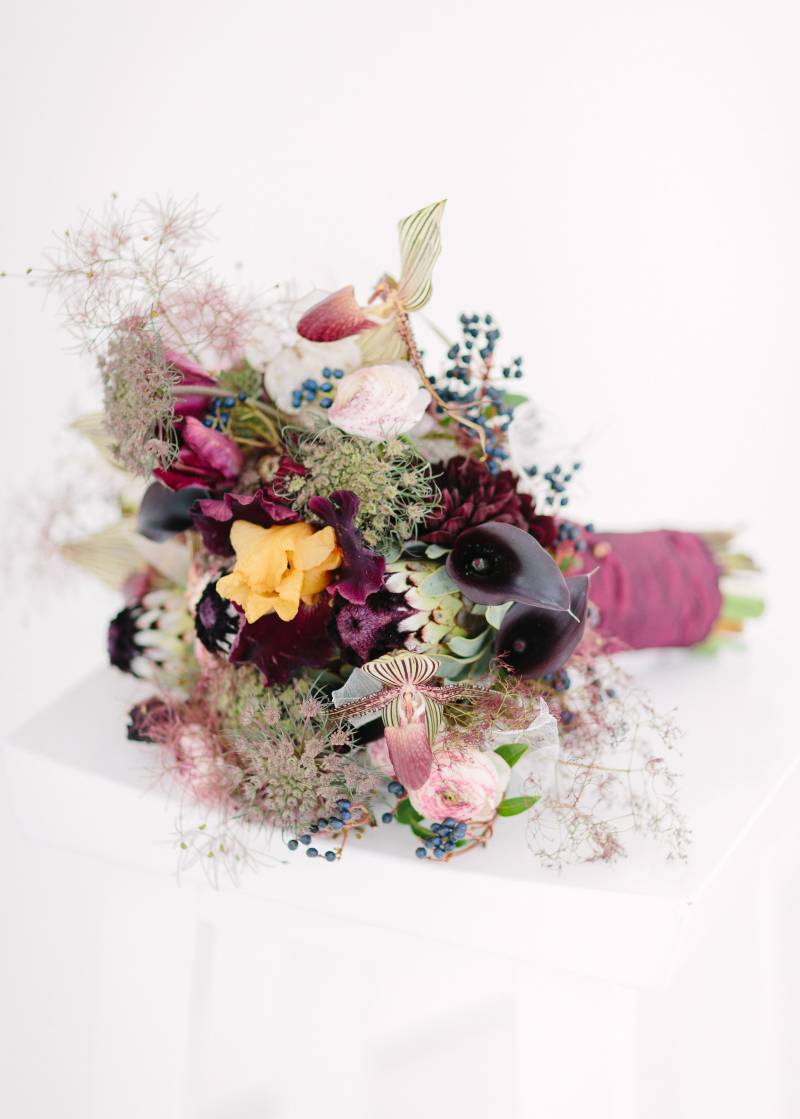 maroon bridal bouquet