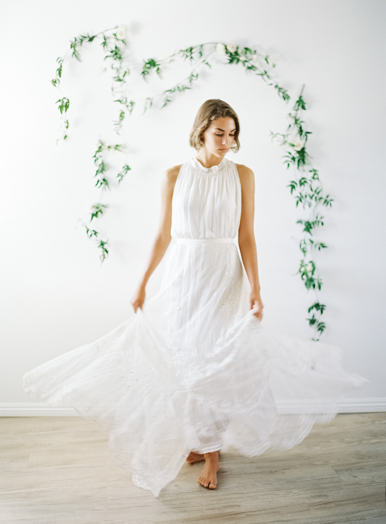 Tambour lace wedding dress