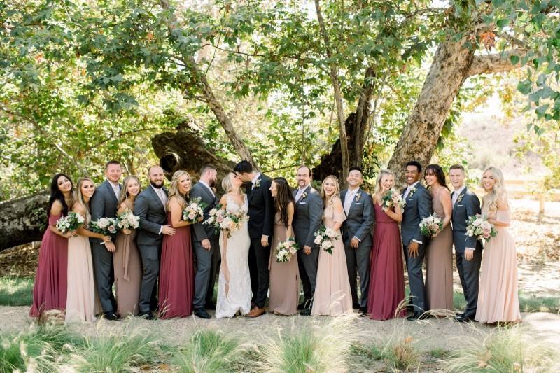 mismatched bridesmaids and groomsmen