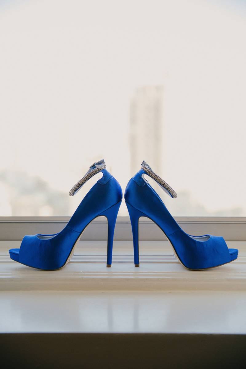 wedding shoes, wedding heels, blue heels, elegant