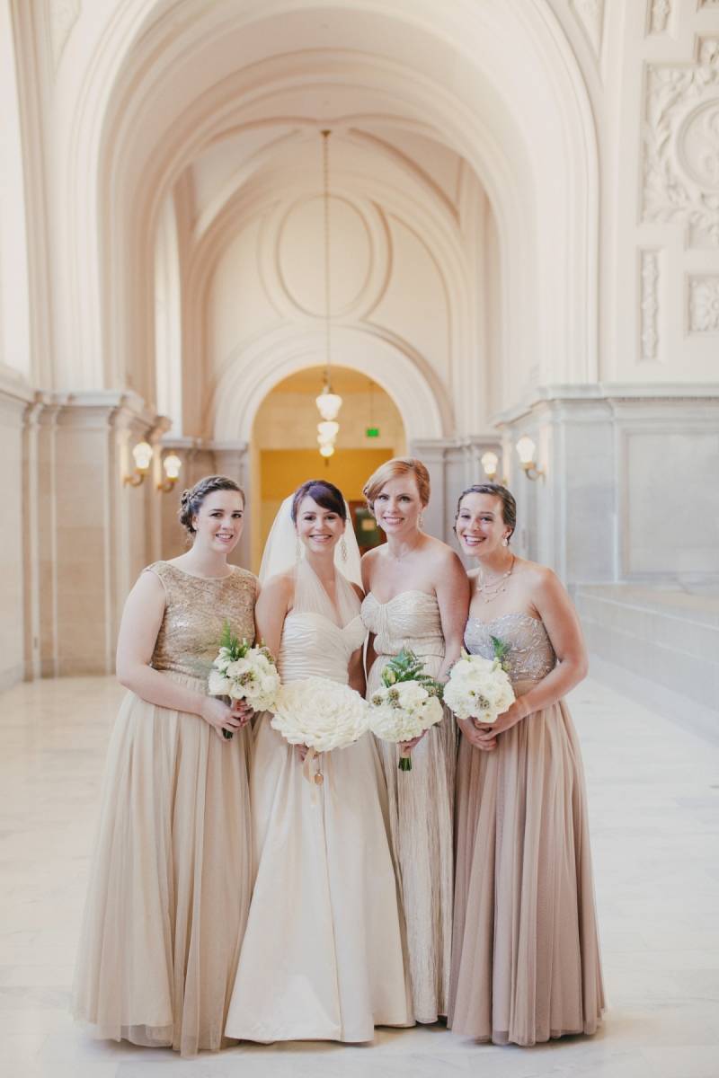 bridesmaids dresses, wedding dress, white bouquet