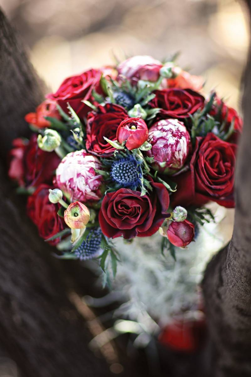 black magic roses wedding bouquet