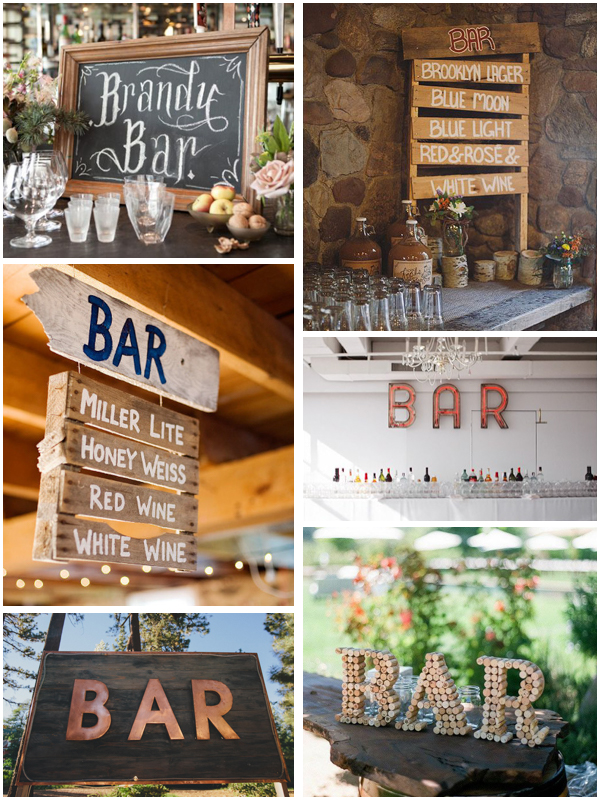 Custom Wedding Bar Sign Ideas, Wooden Bar Sign Ideas