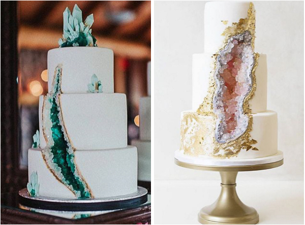 Nature Inspired Geode  Wedding  Cakes  Lake Tahoe 