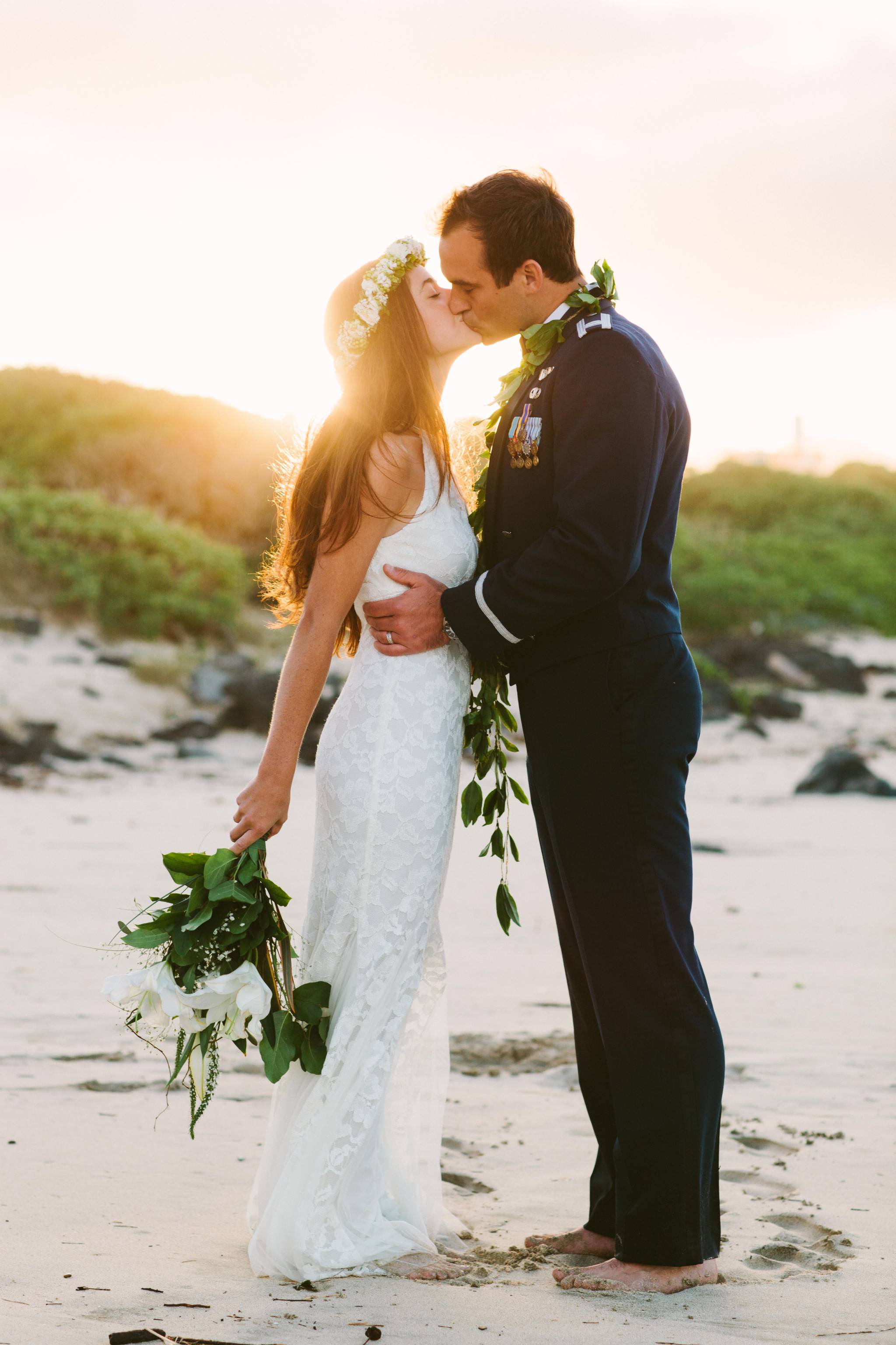 Intimate And Simple Hawaii Beach Wedding Kaneohe Beach Wedding