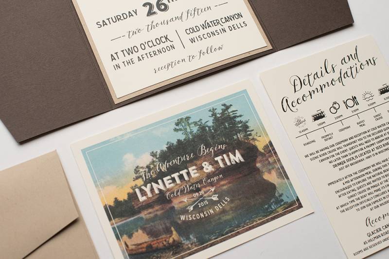 woods invitations, invites, rustic north woods invitations