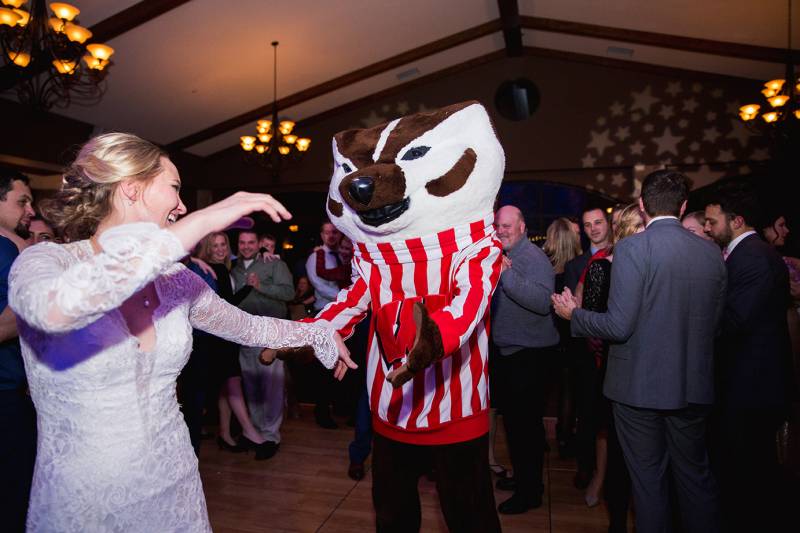 bucky badger, bucky wedding, bucky