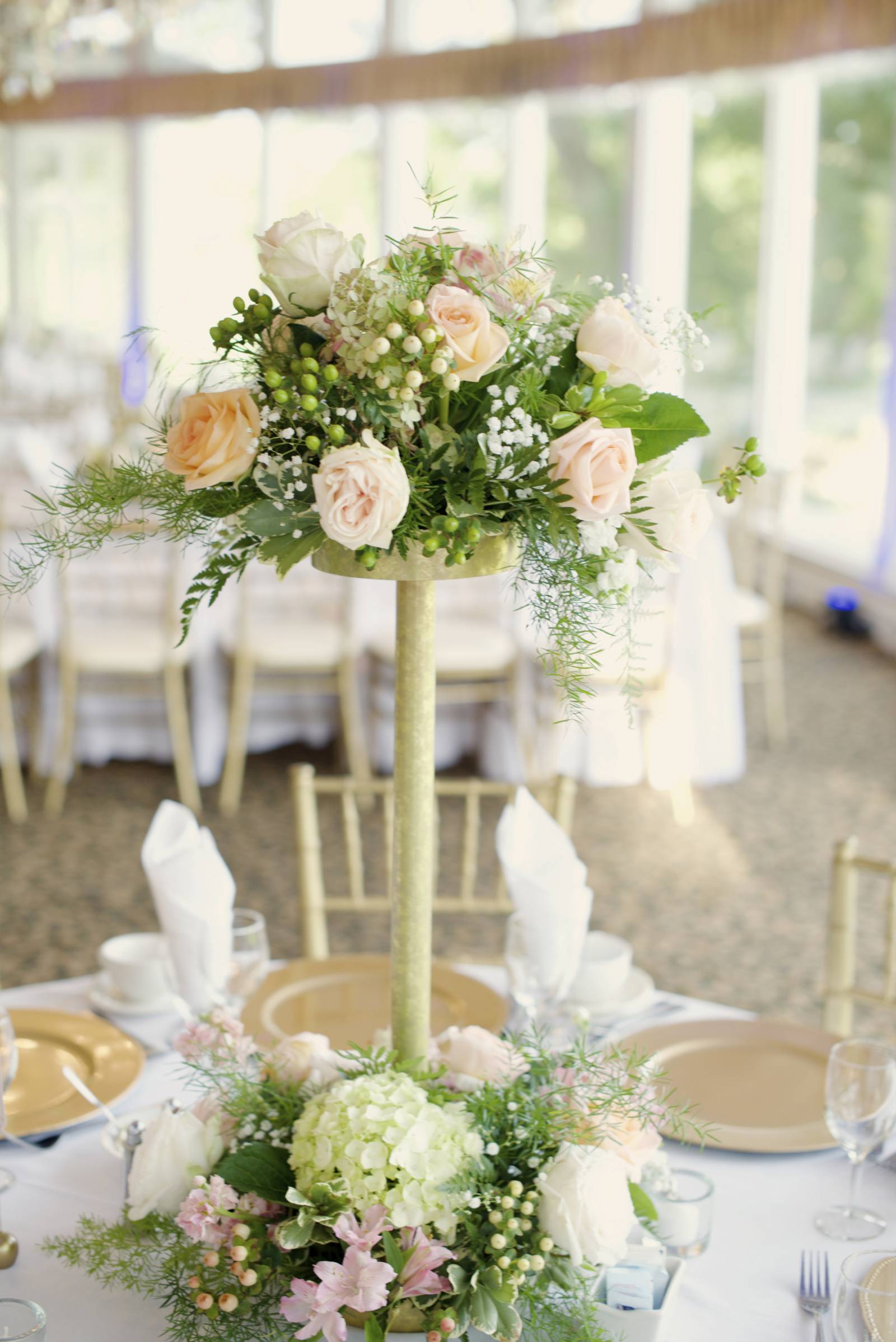 elegant tall centerpiece