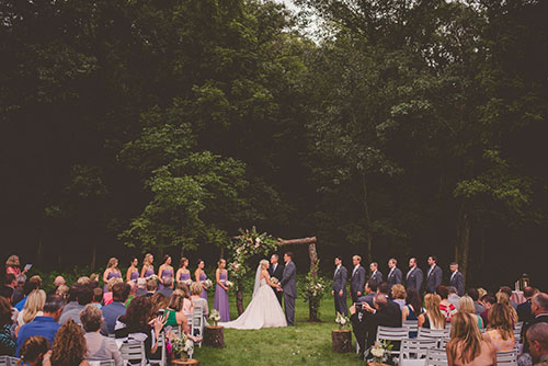 backyard wedding, outdoor ceremony, woods ceremony