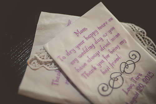 mother of the bride gift, handkerchief