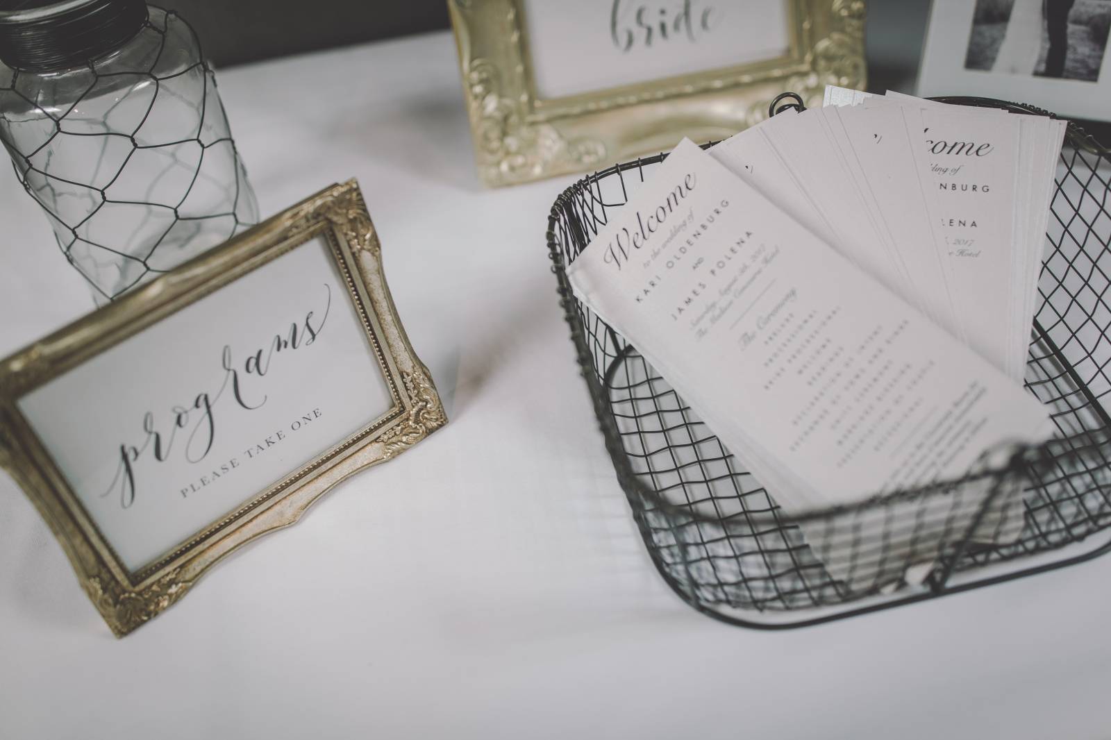 wedding programs, calligraphy paper goods, programs