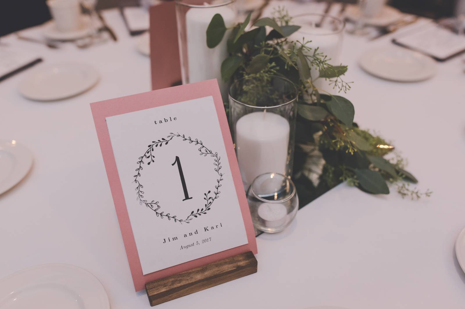 table number, table centerpieces, table signage