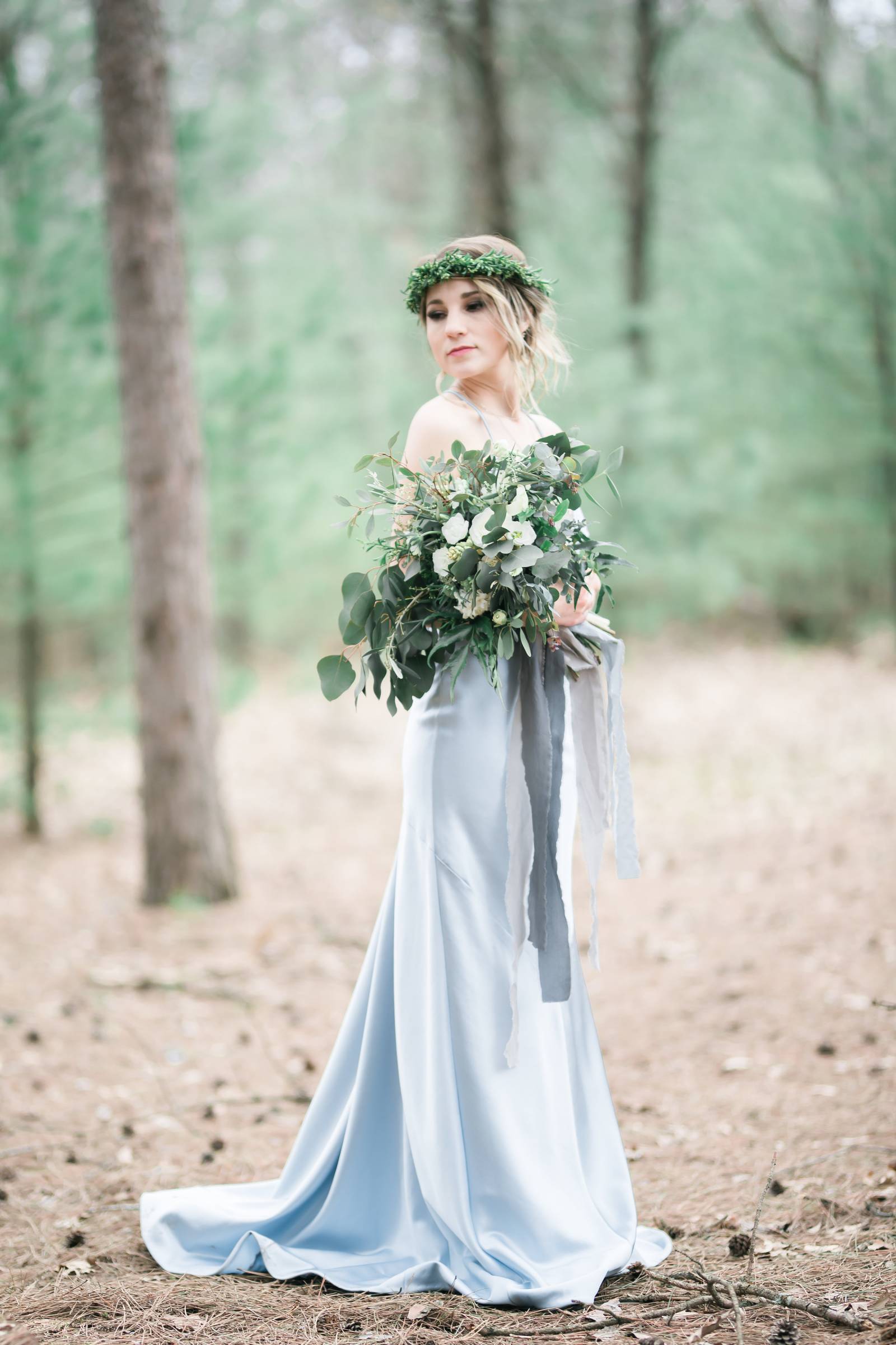 fine art wedding, blue wedding dress, blue bridal dress, blue bridesmaid dress