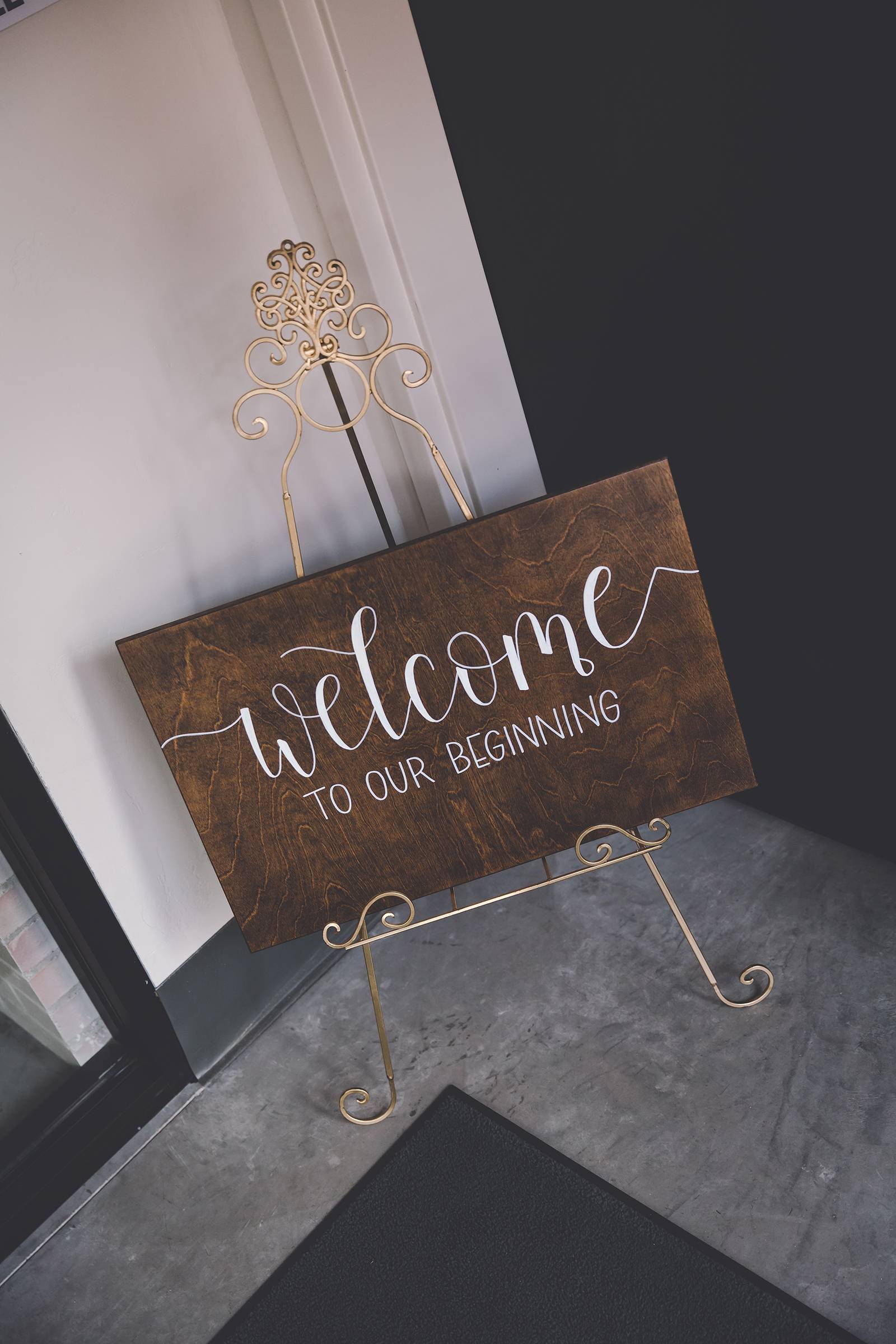 wood sign, wood signage, welcome to our wedding, welcome to our beginning sign, wedding signs, calli