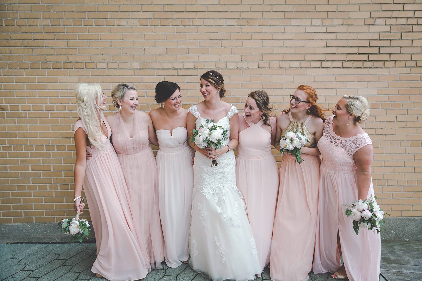 blush bridesmaid dresses, bridesmaid dresses, blush whimsical bridesmaid dresses