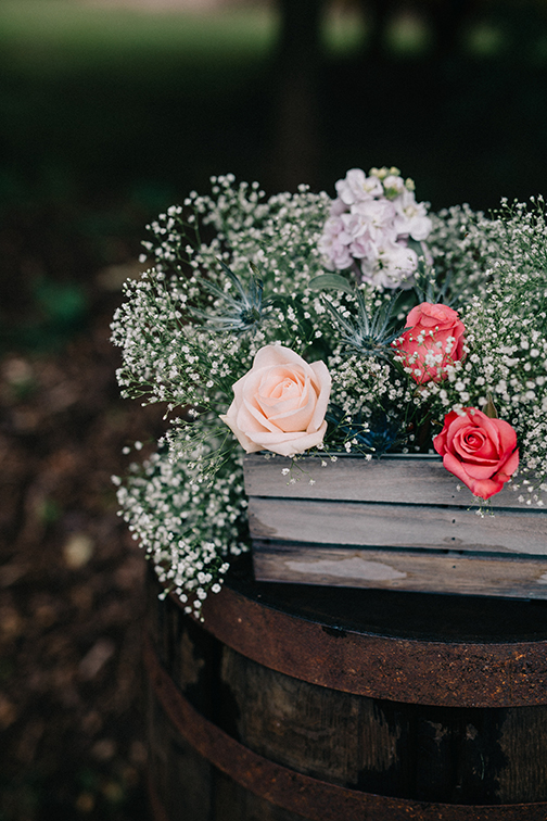 rustic chic farm wedding, barn wedding, wedding flowers, ceremony flowers, baby's breath bouquet