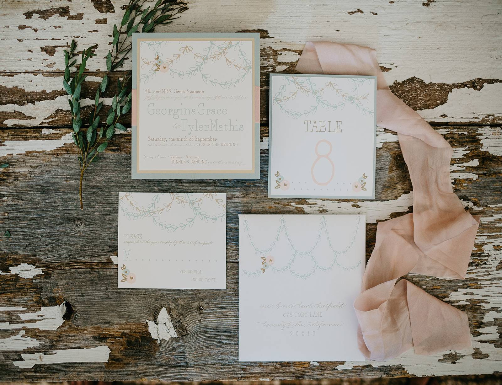 blush grey gray wedding invitations, invites, invitation suites paper goods