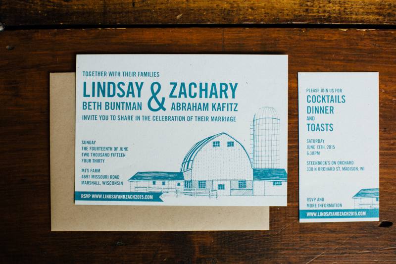 farm chic barn wedding wisconsin invitations paper goods invites invitation suite