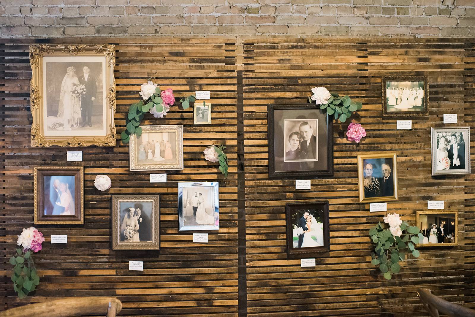 wedding family memory memorial display wall ideas