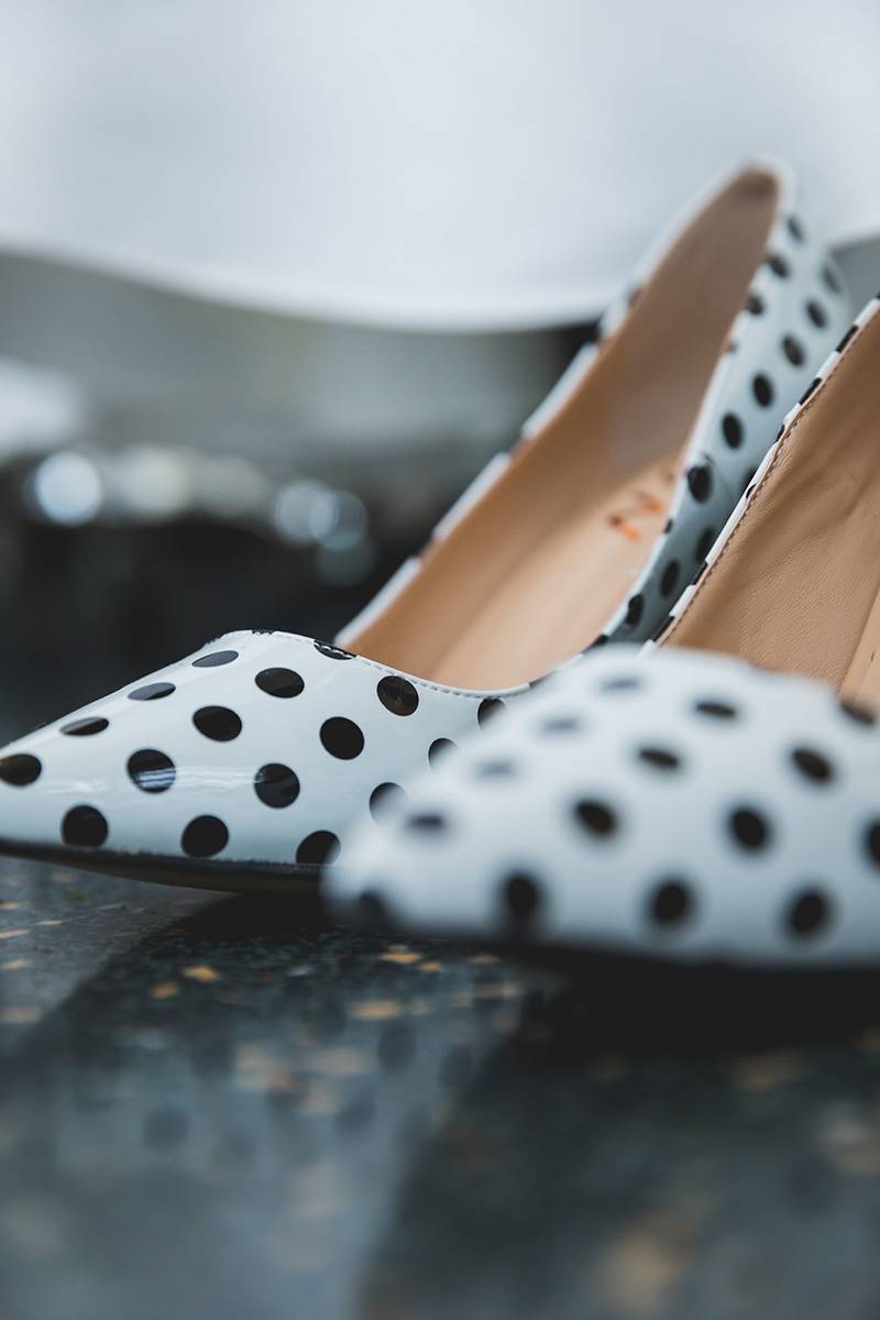 polka dot shoes, polka dot heels, high heels, black white polka dot high heels
