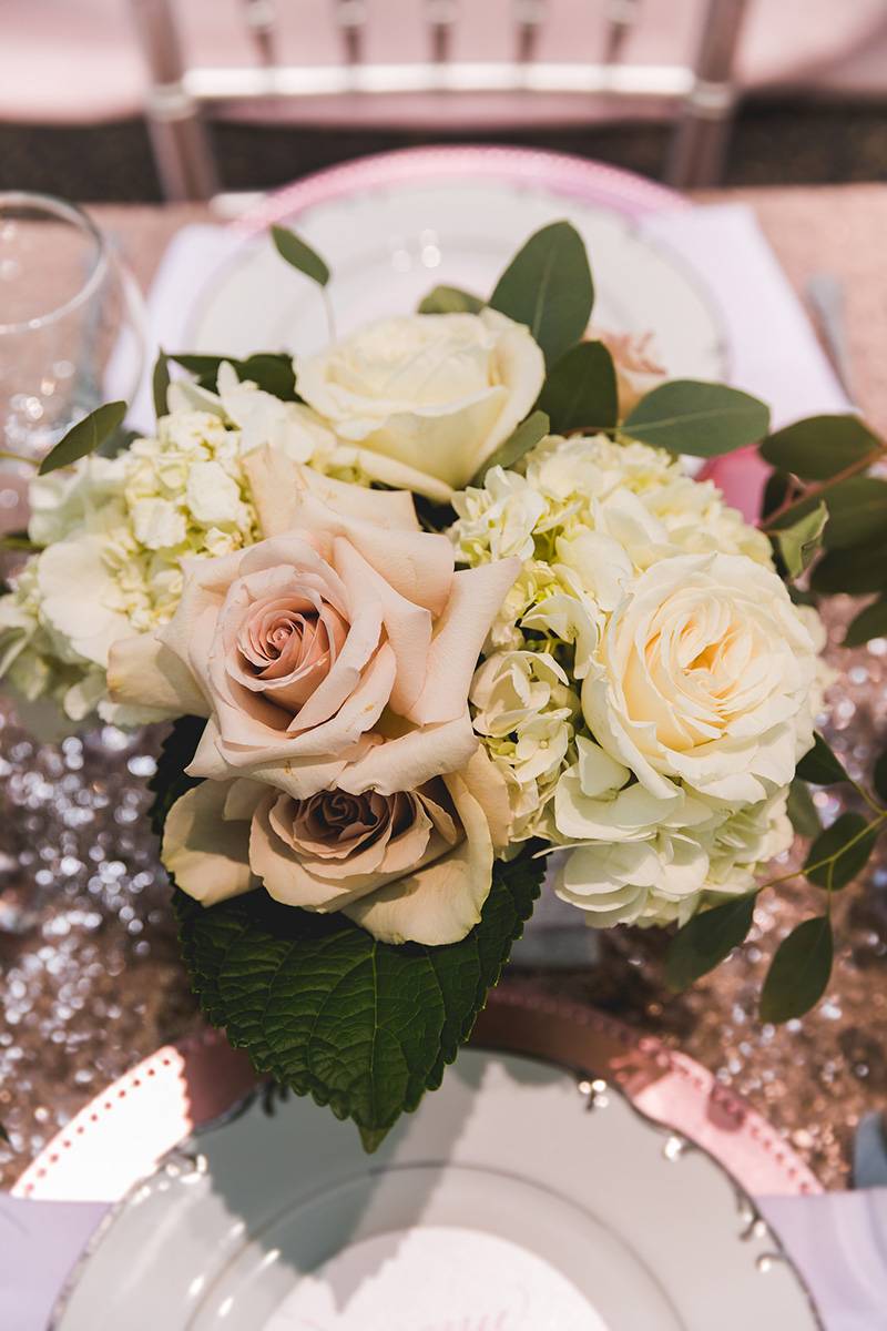 blush creams rose gold color palette, whimsical wedding design