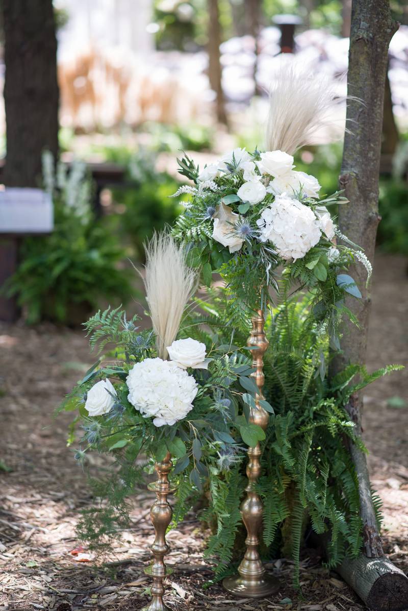 white greenery wildly looking flowers floral ceremony